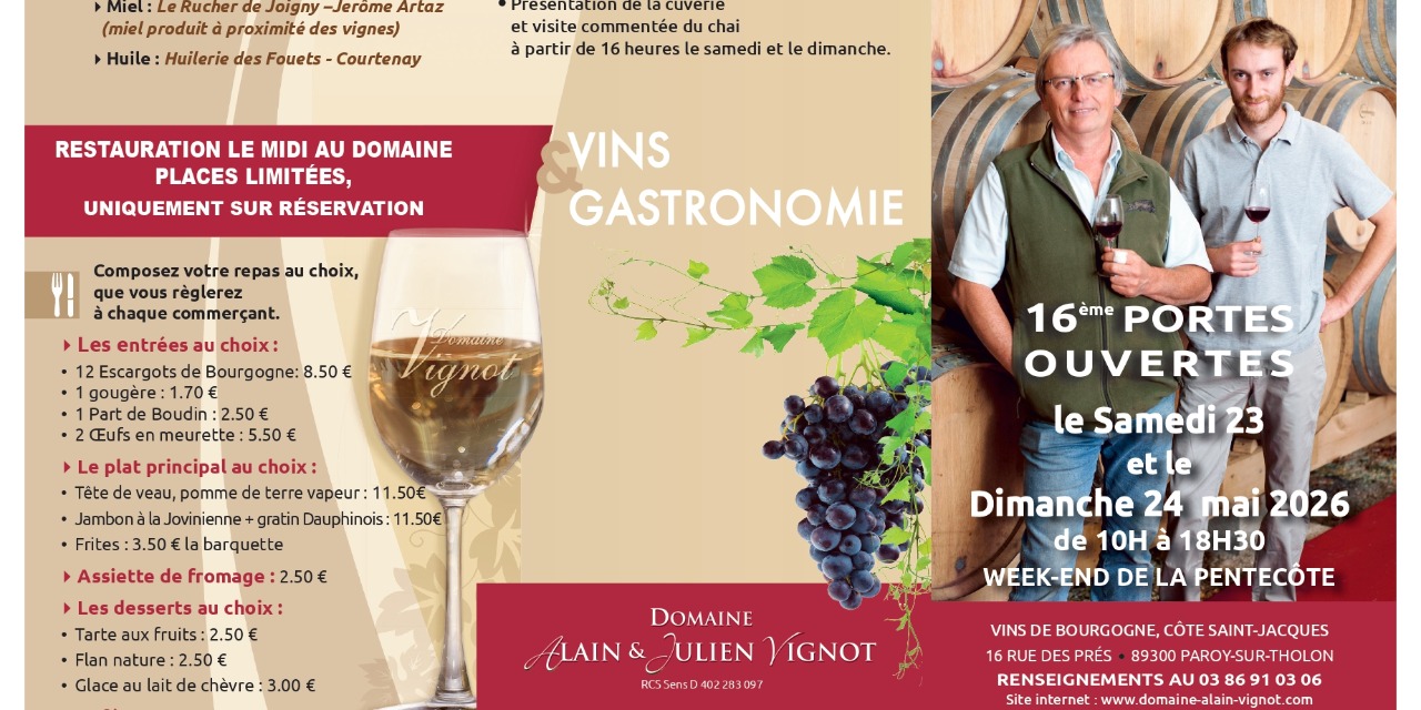 Portes ouvertes Domaine Vignot