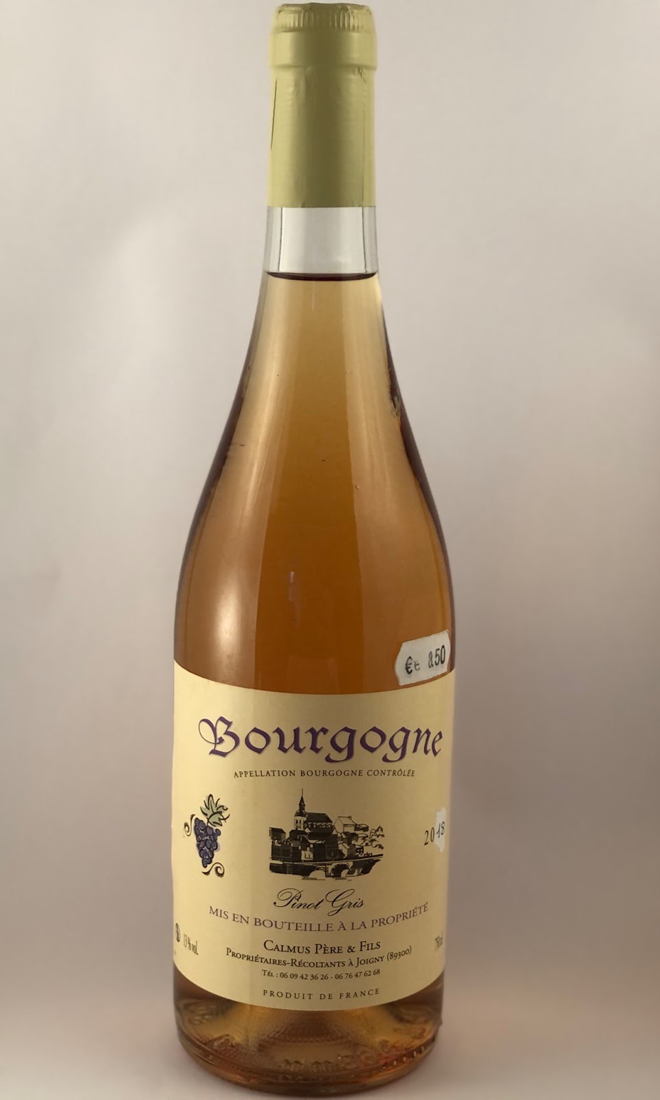 Vin gris Calmus Bourgogne Pinot Gris ABC – 13% - 750 ml
