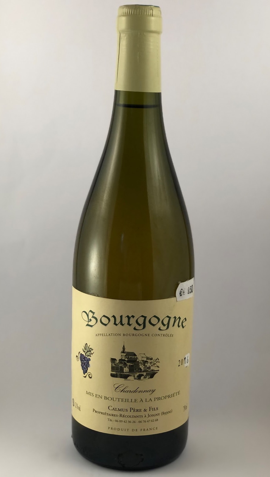 Vin blanc Calmus Bourgogne Chardonnay ABC – 12% - 750 ml