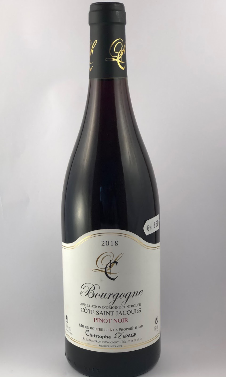 Vin rouge Christophe Lepage Bourgogne Cote Saint Jacques Pinot Noir ABC – 13% - 750 ml