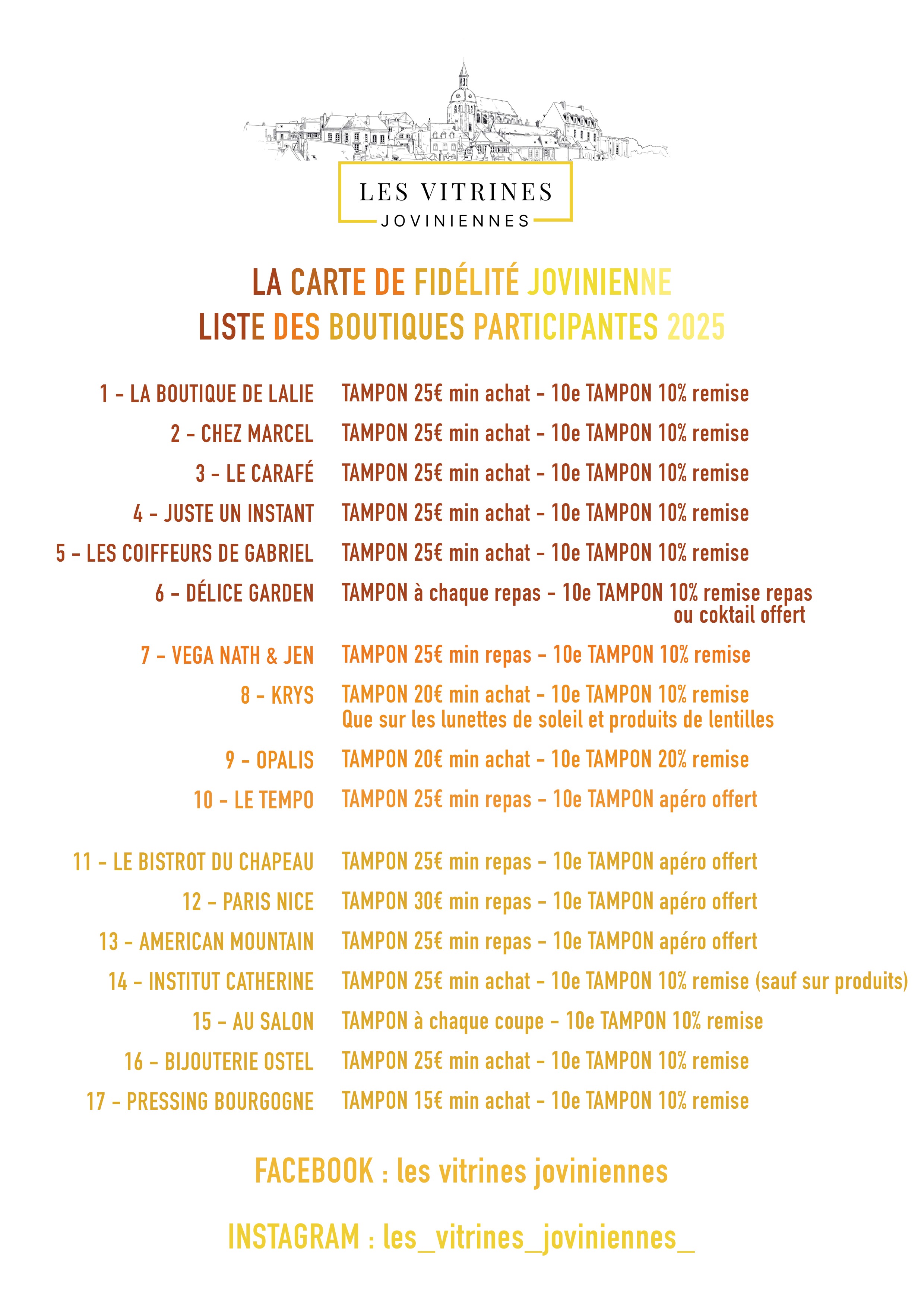 Carte de fidélité - Les Vitrines Joviniennes
