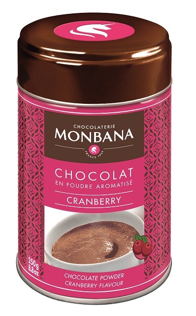 Chocolat en poudre aromatisé Cranberry Monbana - 250 g