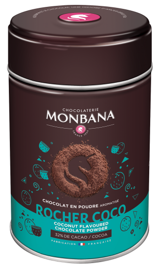Chocolat en poudre aromatisé Rocher Coco Monbana - 250 g